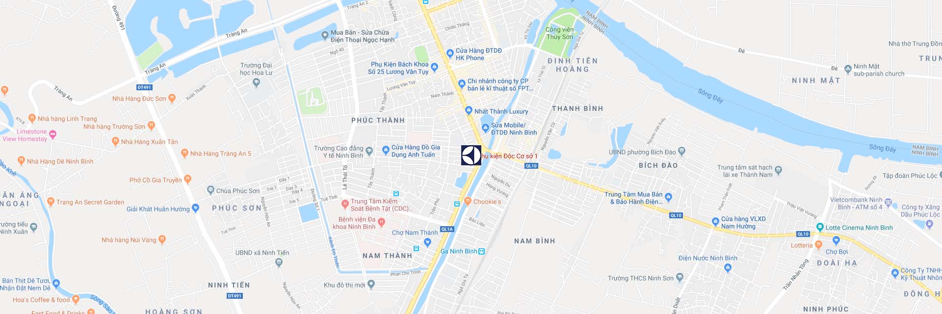 Google Maps trung tâm bảo hành Electrolux tại Ninh Bình
